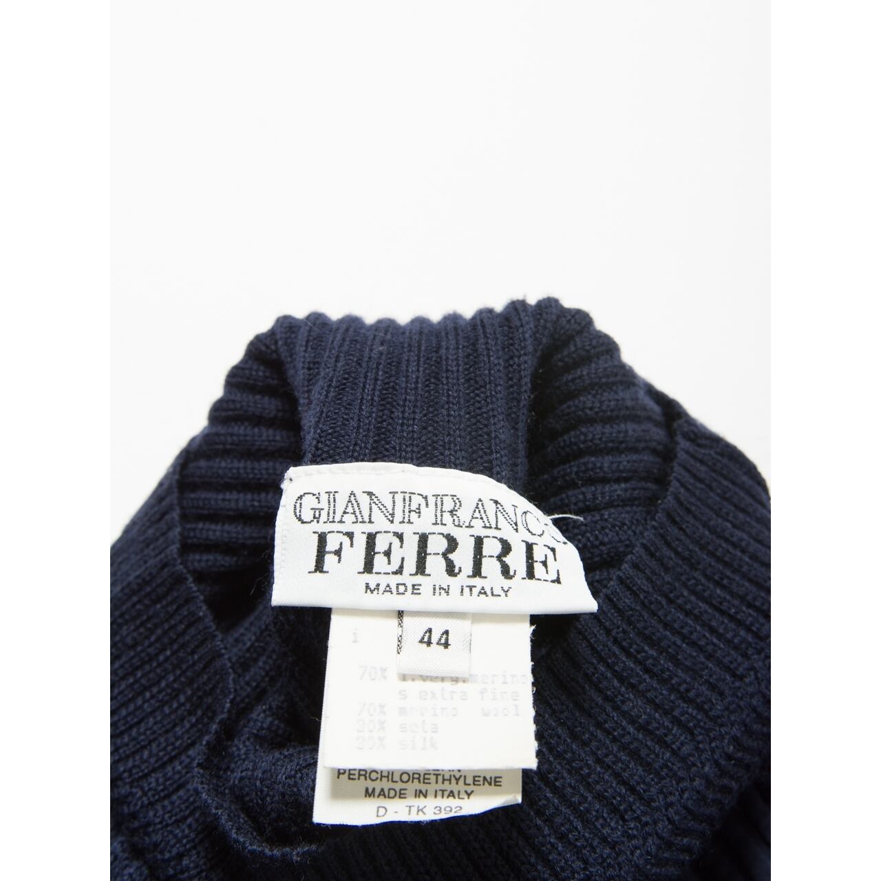 【GIANFRANCO FERRE】Made in Italy wool-silk high neck rib knit （ジャンフランコ フェレ イタリア製ウールシルクハイネックリブニット）4d