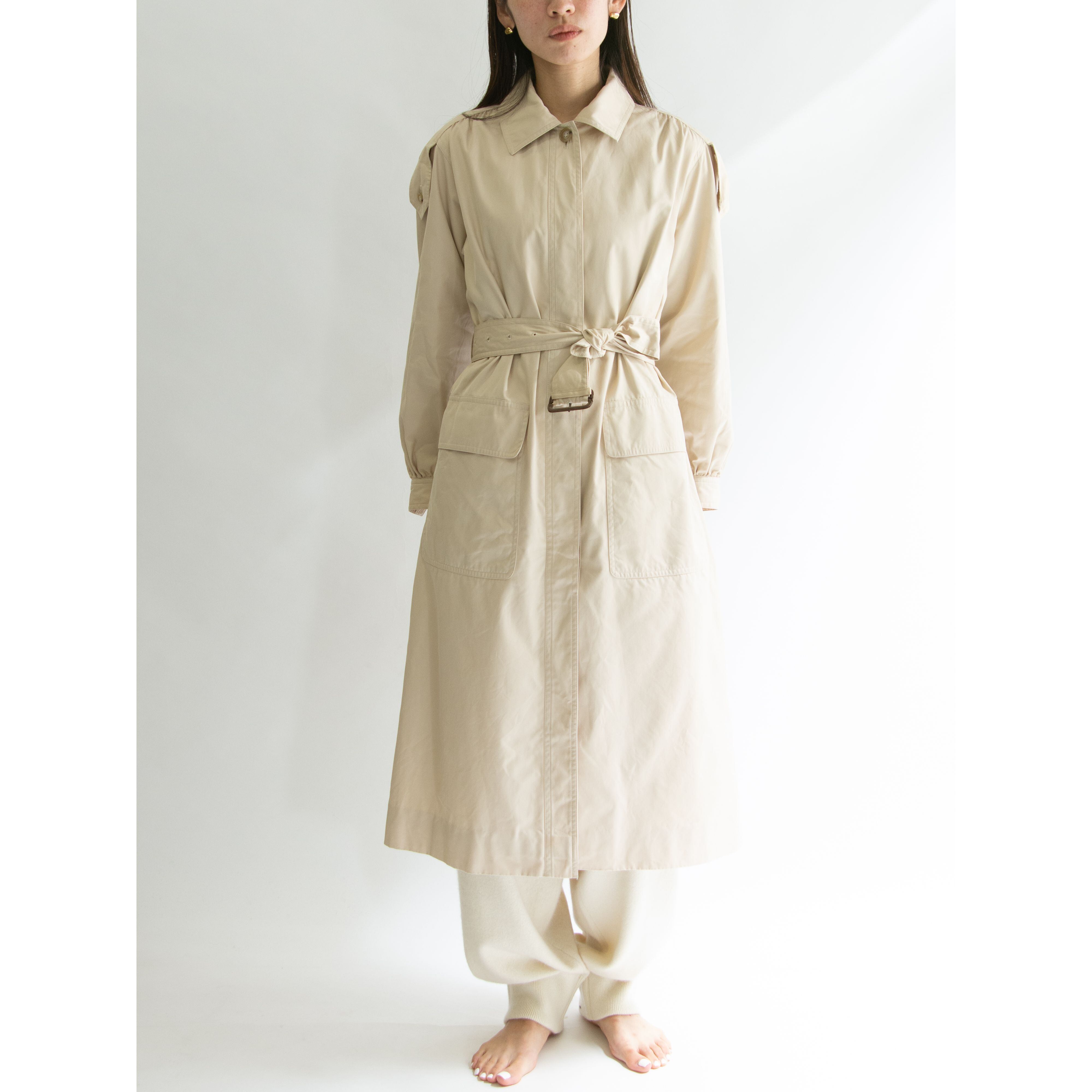 【Yves Saint Laurent】Made in Japan cotton single trench coat(イヴサンローラン コットントレンチコート11a