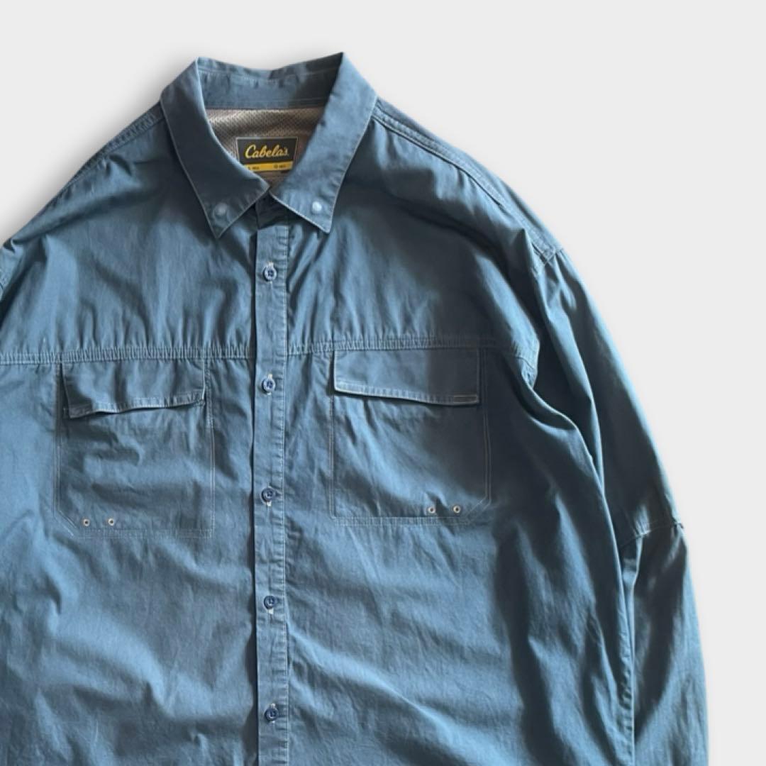 90s ExOfficio エクスオフィシオ クリーム 生成り 無地 長袖シャツ