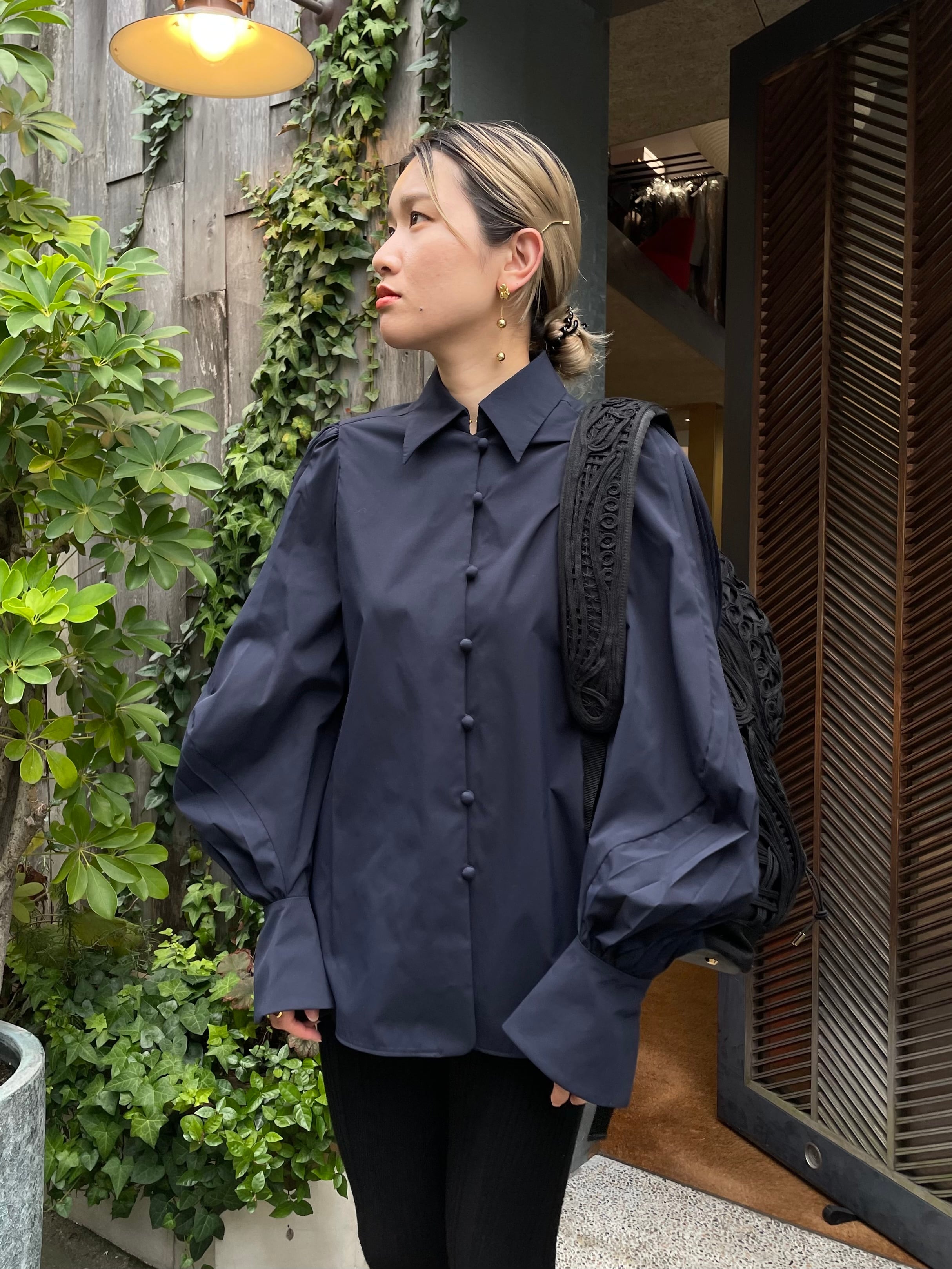 22AW】Meme Kurogouchi マメクロゴウチ / Curve Pleated Shirt | TRENT 