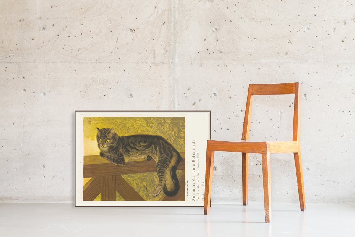 テオフィル・アレクサンドル・スタンラン 手すりの上の猫（夏） 名画