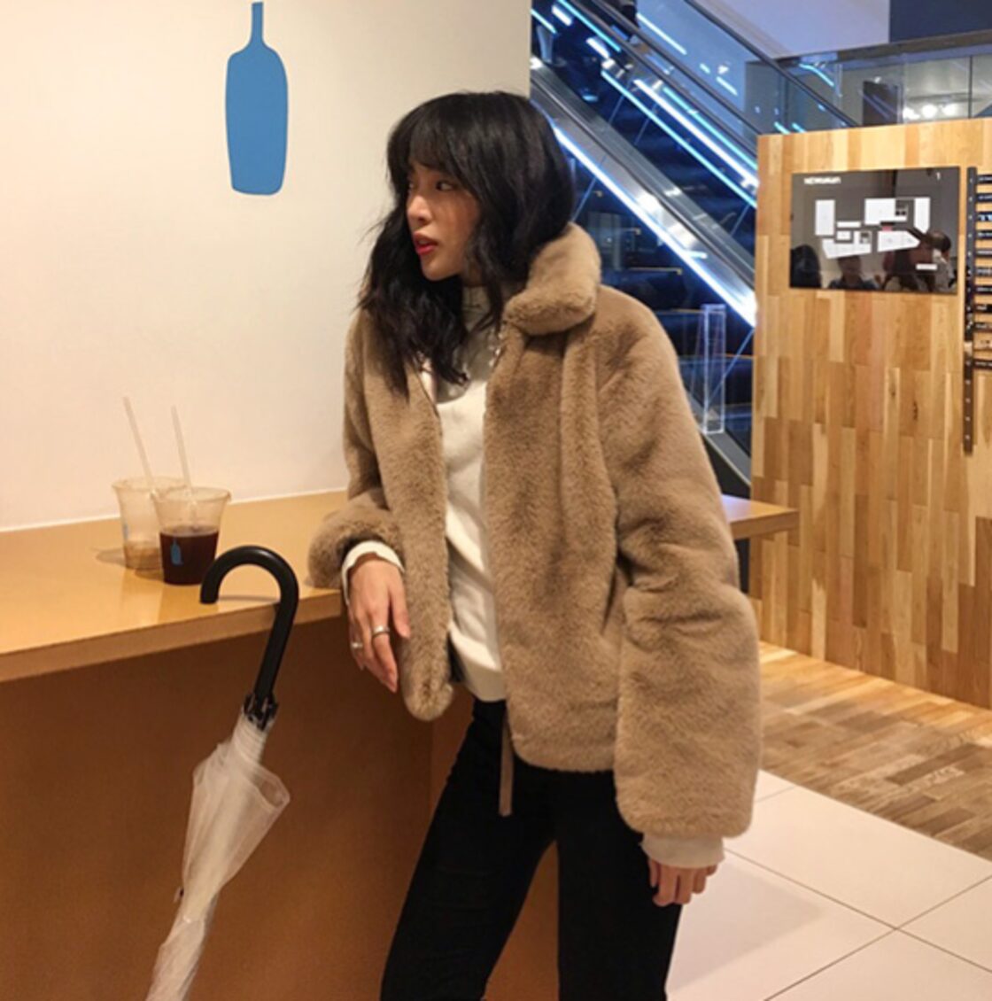 ドロップショルダー レディース もこもこ フード付き XL