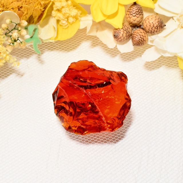 インドネシア産アンダラクリスタル原石  フレイムオレンジ C