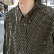 pattern corduroy shirt khaki
