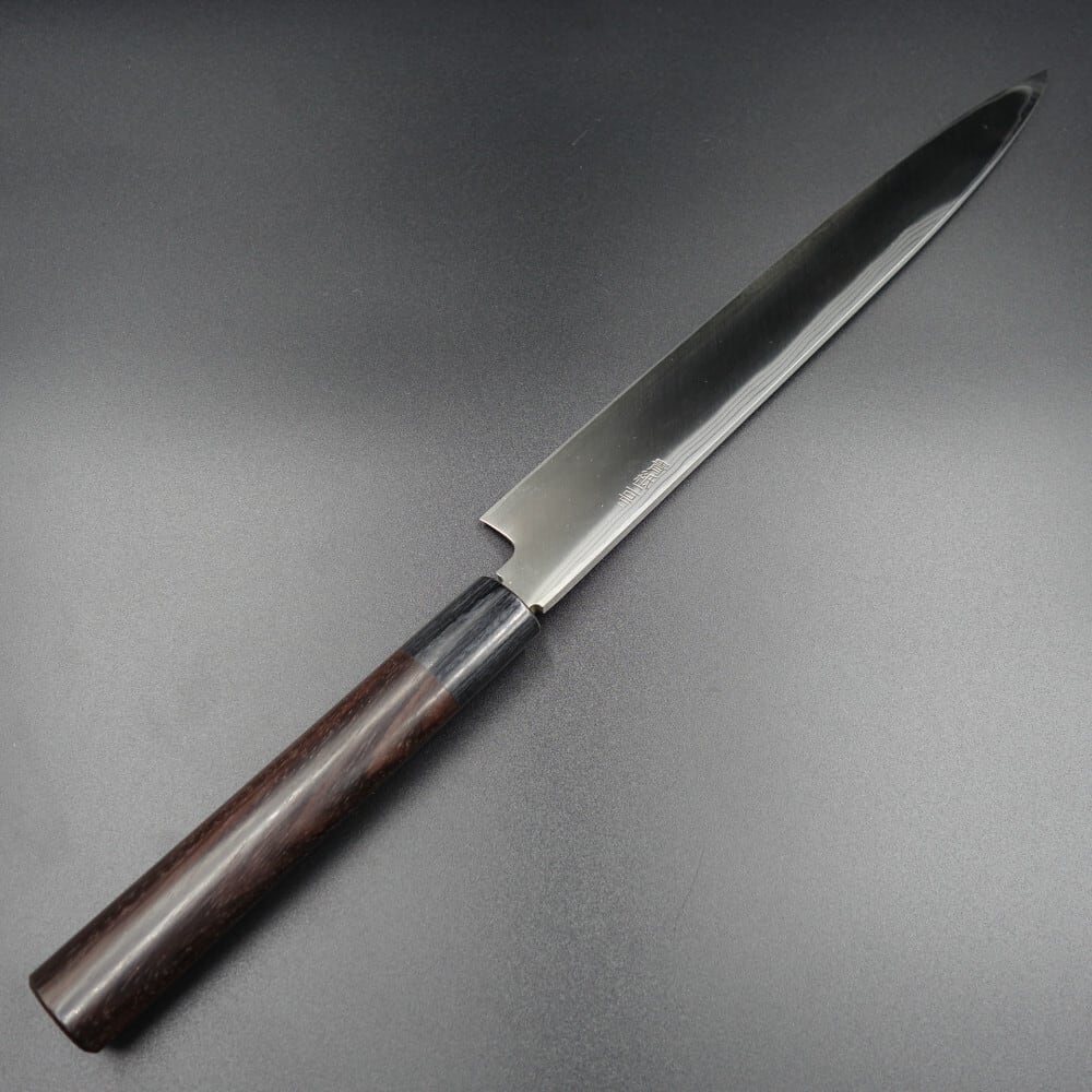 仙助 柳刃包丁 ダマスカス 安来鋼青紙2号 240mm 紫檀シノギ柄 仙助 柳刃包丁 ダマスカス 安来鋼青紙2号 240mm 紫檀シノギ柄