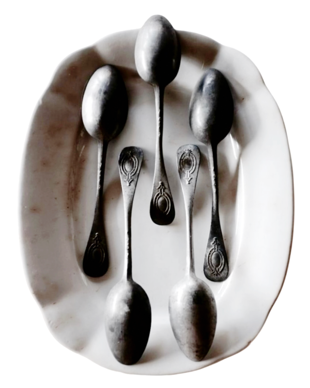 フランス 19世紀 エタン製 アカンサスとロカイユとロココ的カトラリーセット アンティーク