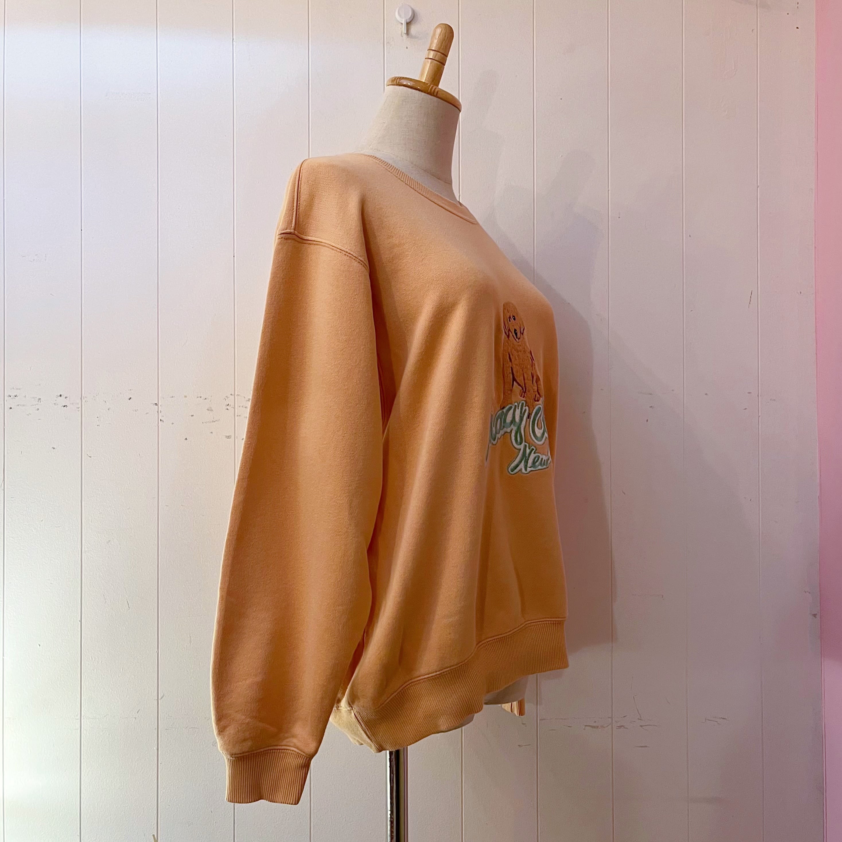 dog embroidery orange sweat