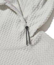 CALORA FLEECE HOODED PULLOVER_WHITE