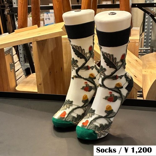 TOPANGA Socks Lady's Sheer art socks pygmy　シアーアートソックス　ピグミー　ホワイト　シースルー　レディースソックス　靴下　ギフト　