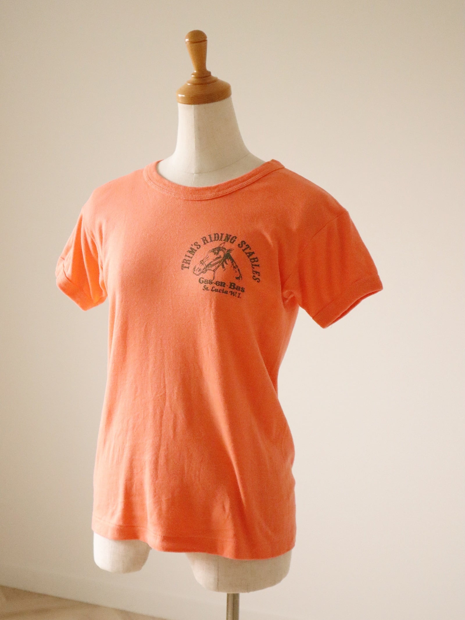 ●80s 染み込み design print tee③