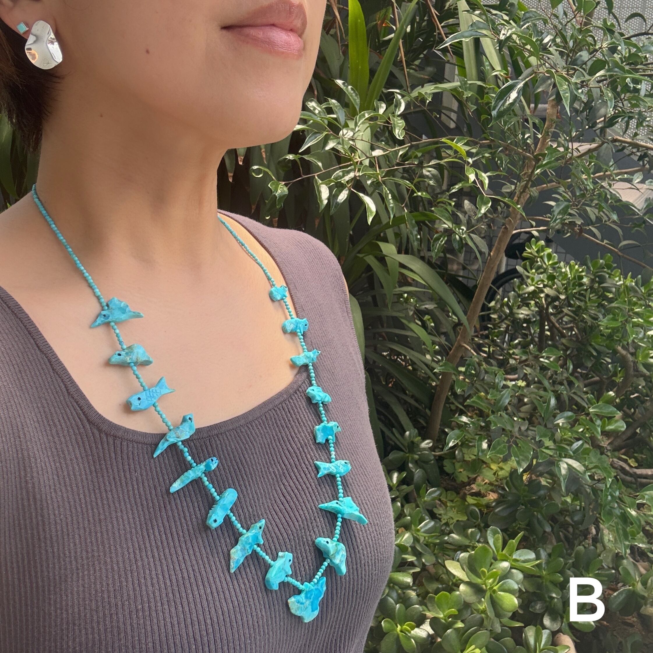 Indian Jewelry》 ターコイズ ボリューム フェティッシュネックレス 鳥