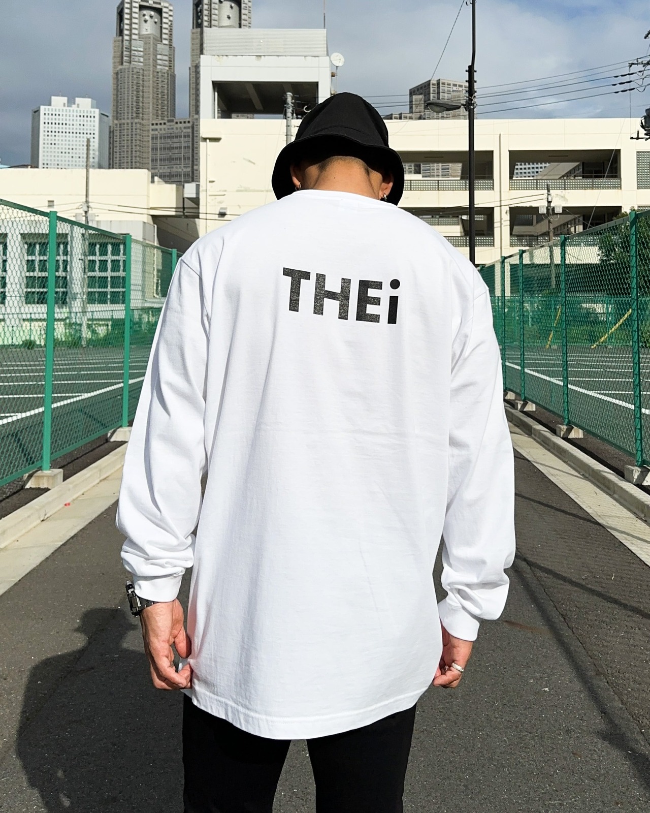 BASIC BACK PRINT LONG T-SHIRT - WHITE
