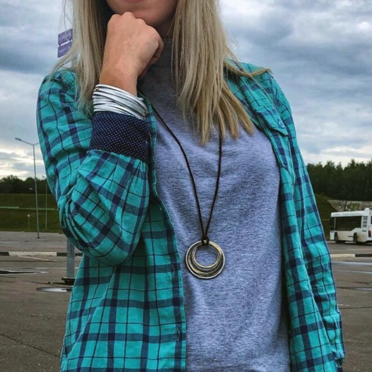 Retro Circles Rope Necklace / レトロ サークル ロープ ネックレス