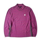 23区 SPORT ゴルフボーダー ハイネック 長袖Tシャツ 3/マゼンタ グレー