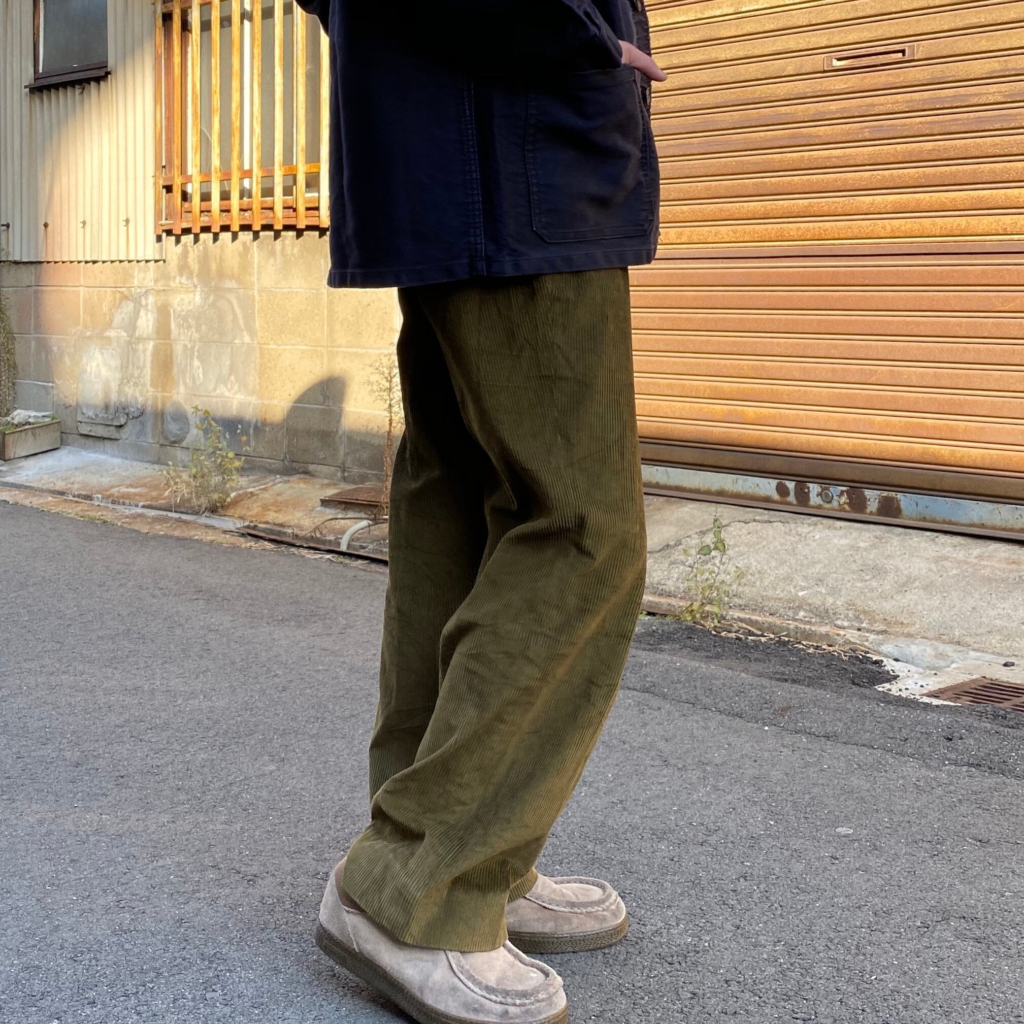 70年代 ビンテージ フランス製 Yve Saint Laurent Sports Wear イヴサンローラン コーデュロイパンツ カーキ オリーブグリーン メンズw31 70s ヴィンテージ 古着 コーデュロイパンツ Cave 古着屋 公式 古着通販サイト