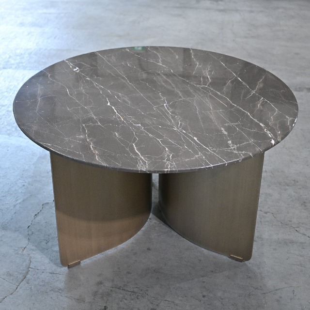 ★イタリア marelli「Wave/ウェーブ」大理石コーヒーテーブル 小 サイド ラウンド ルカ・エルバ ラウンジ 店舗 サロン マレッリ