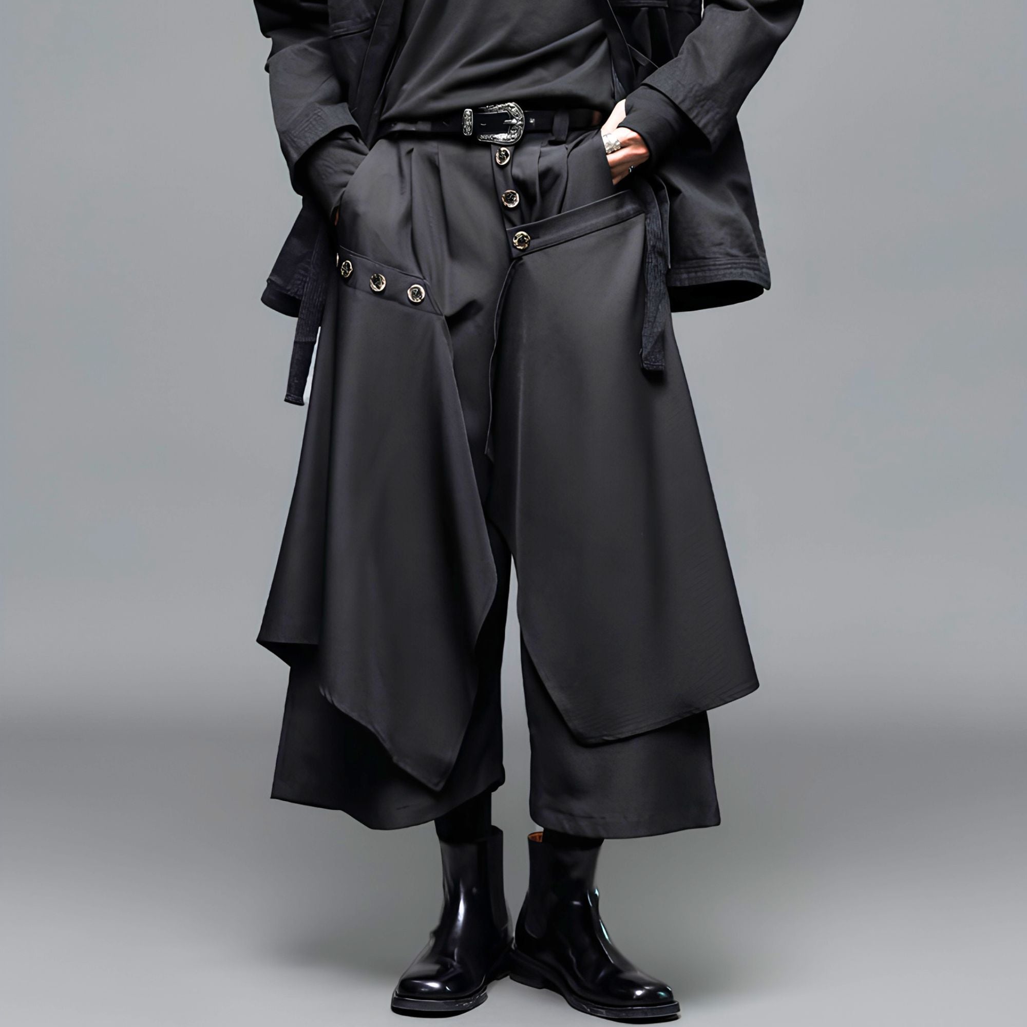 【ORV0116】Tailored Loose Wide-Leg Samurai Culottes