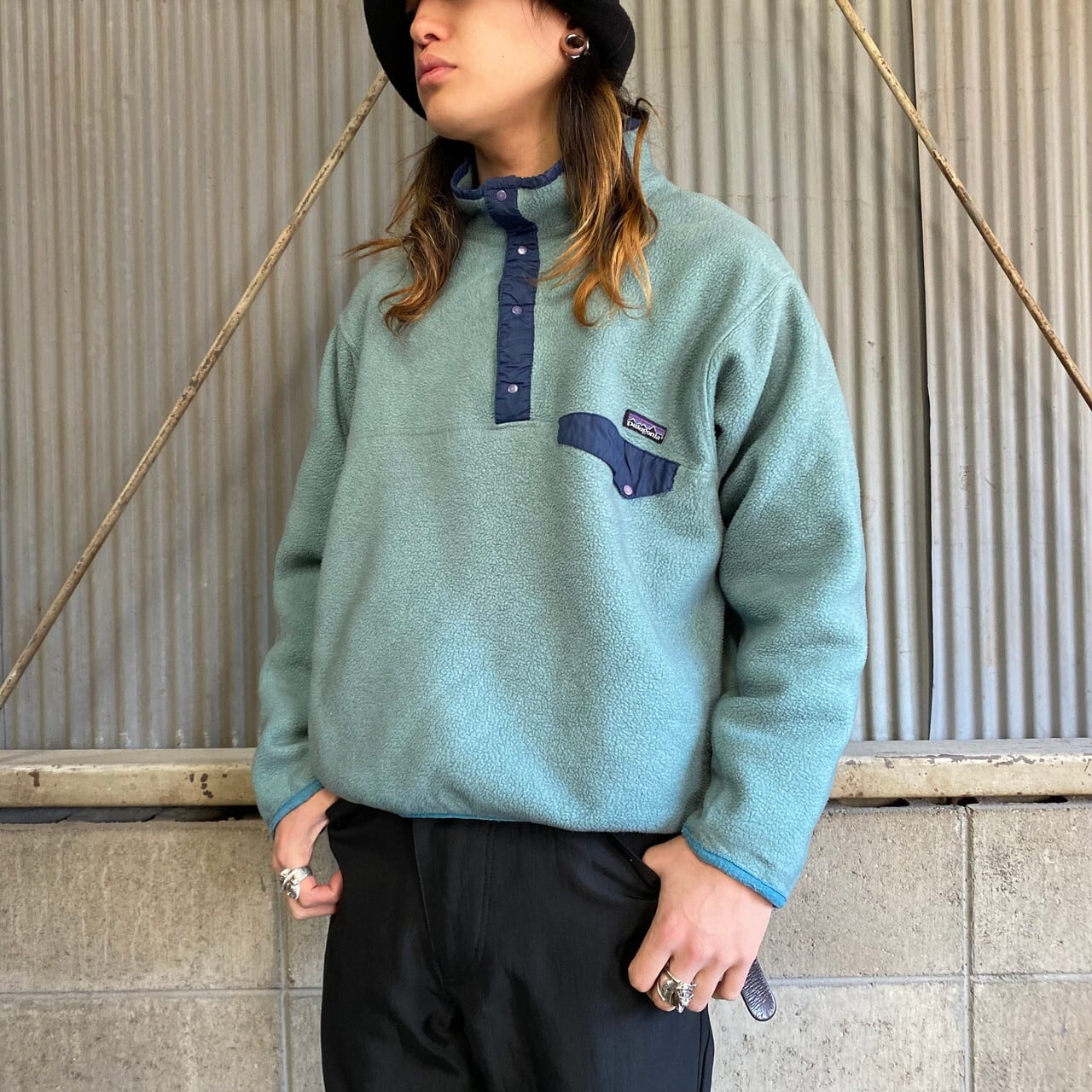 再入荷】 90s パタゴニア シンチラスナップT グレー XL フリースプル