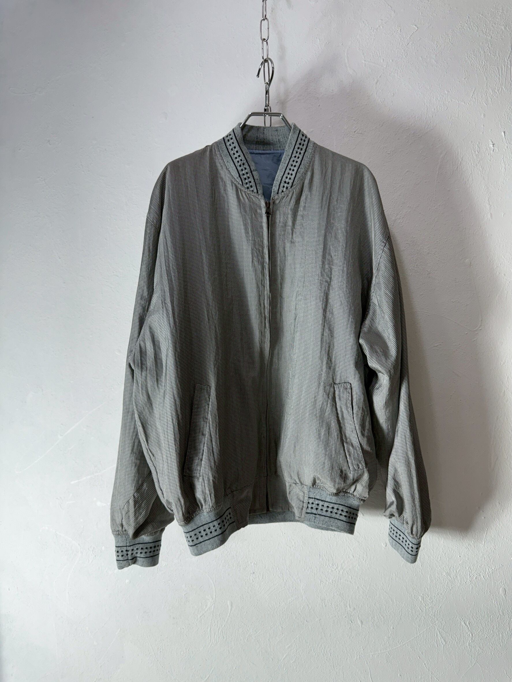 90’s Nylon Check Zip-Up Jacket