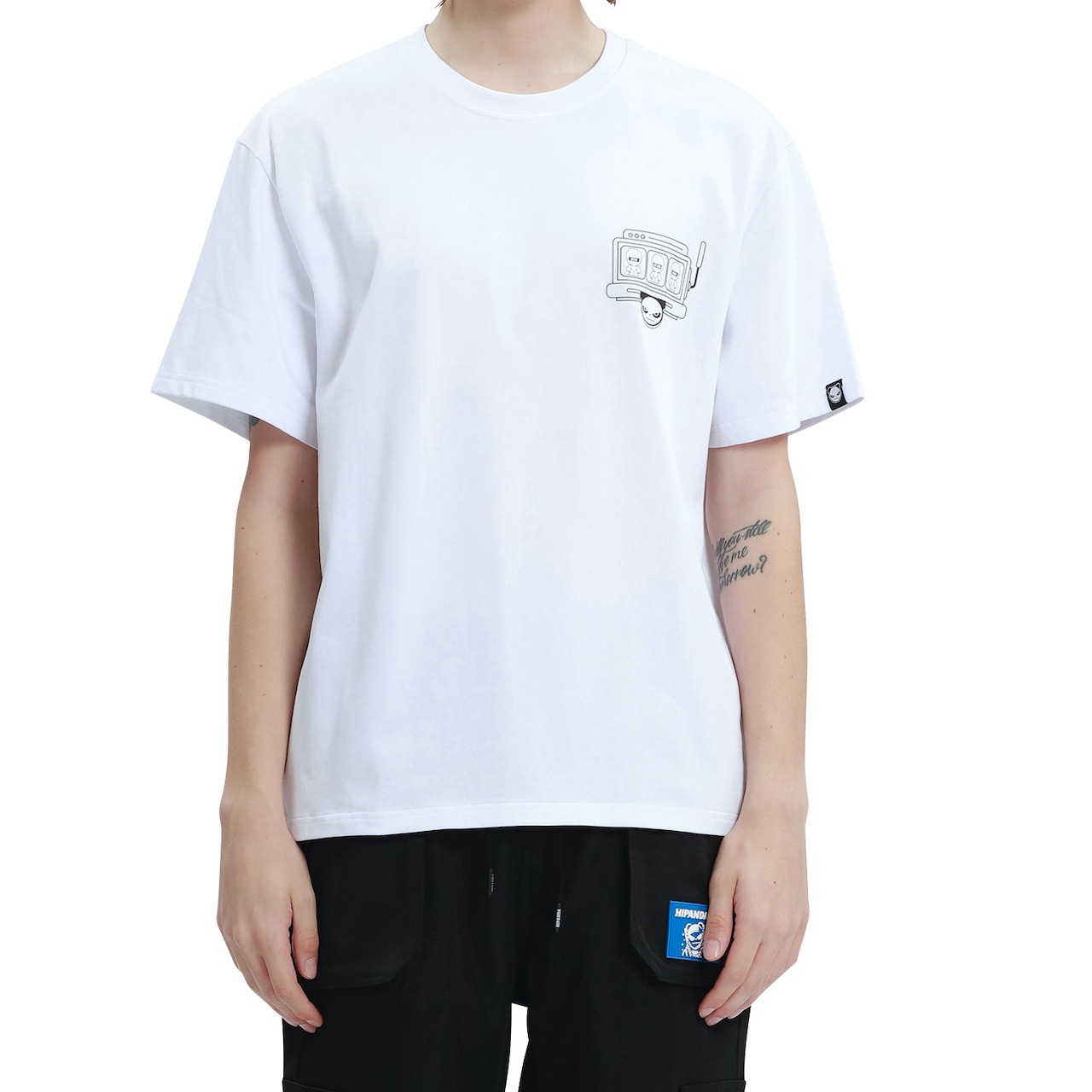 SALE【HIPANDA ハイパンダ】メンズ BROプリント Tシャツ MEN'S BRO PRINT SHORT SLEEVED T-SHIRT / WHITE・BLACK
