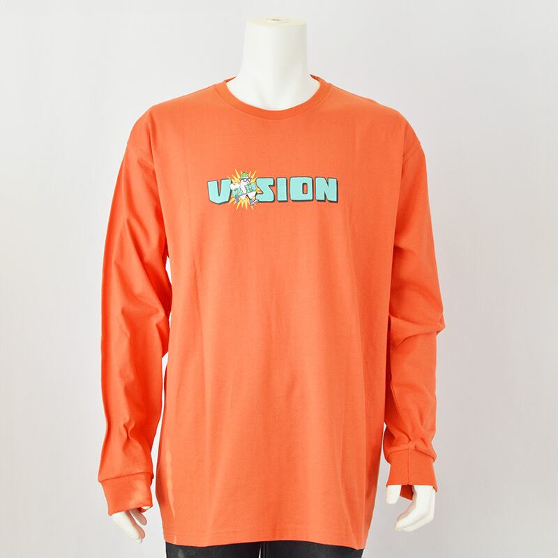 大きいサイズ】｜VISION STREET WEAR｜80s Ghost L/S Tee｜オレンジ