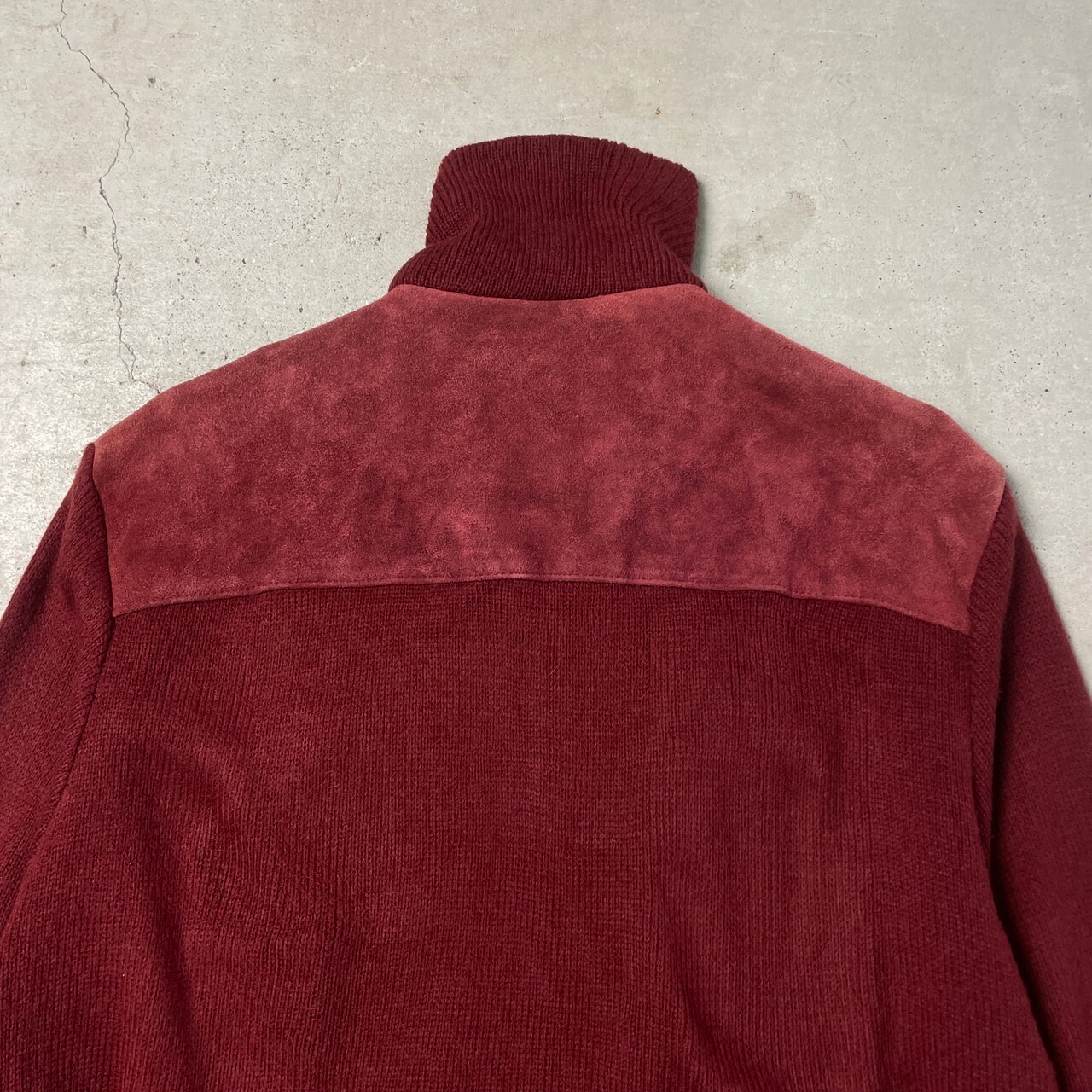 HERMES』エルメス (L) 総柄ニット切替ポロシャツ （Boulevard スエード