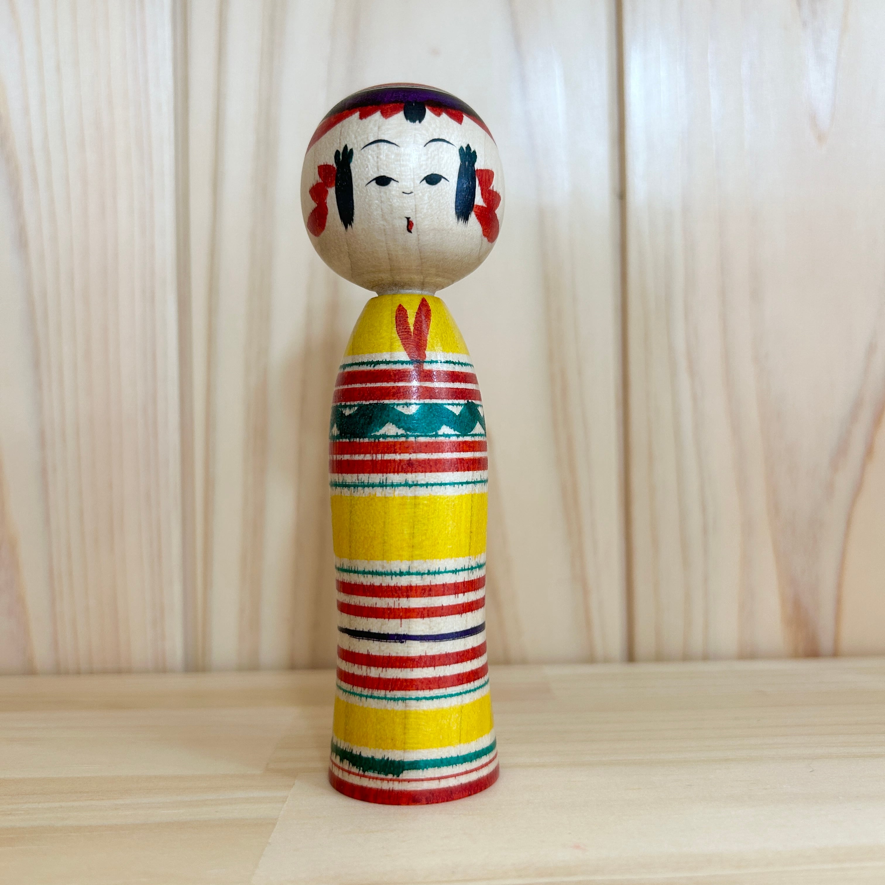 池内潮音工人：弥治郎系】こけし ろくろ 裾広がり：12cm N10SI-236