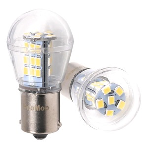 【在庫のみ】HooMoo S25 LED シングル バックランプ 純正球サイズ ホワイト 爆光 (1156 BA15S ピン角180°) 12V/24V 対応 バックライト ウインカーランプ 2835SMD 33連 後退灯 2個バルブ 一年
