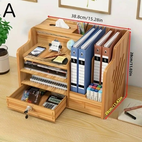 多機能 デスク収納棚 デスク用品 ３種類 ロック付き ティッシュボックス付き