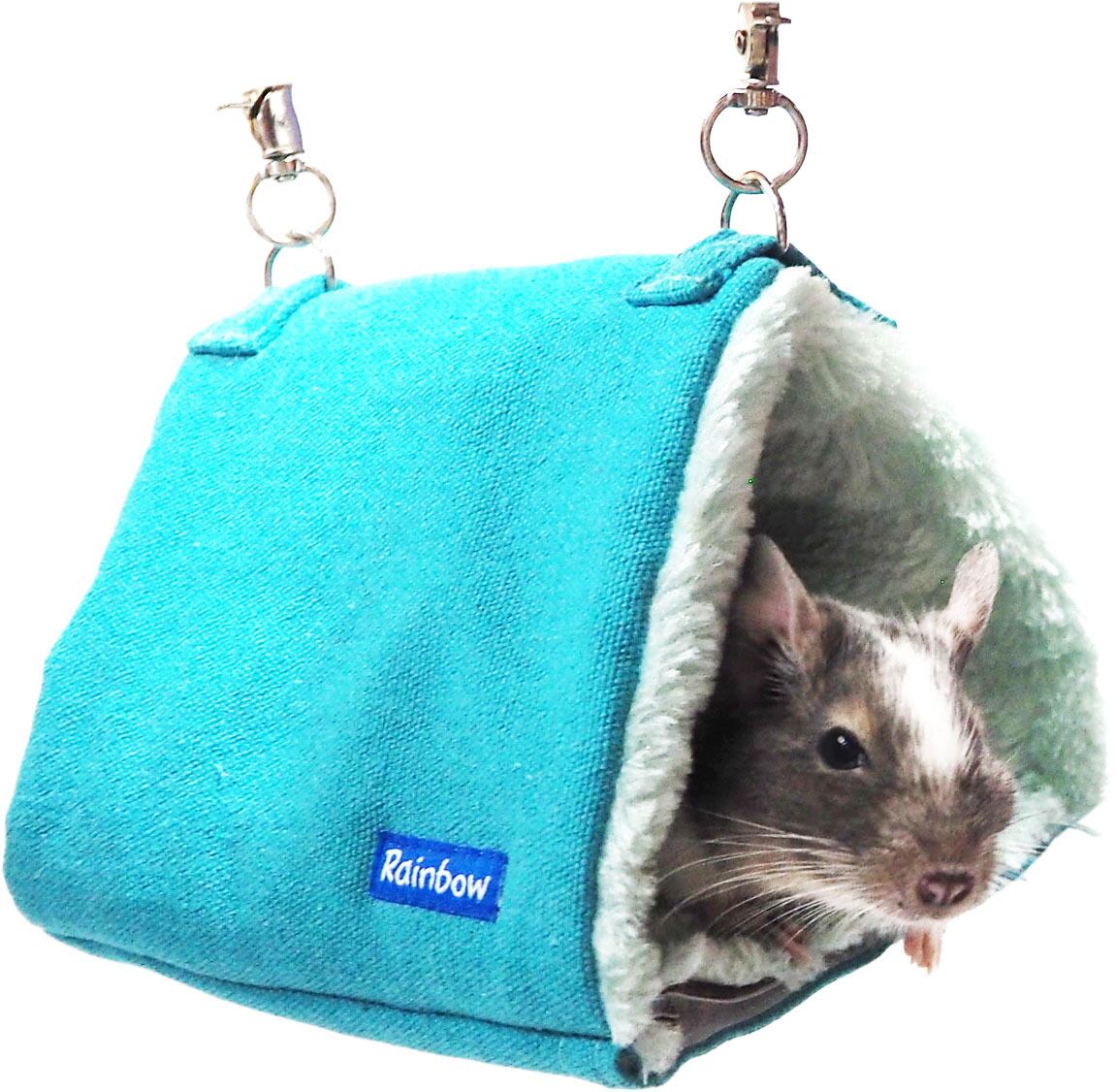 【小動物用品】デグーのキャンバストンネル　ベージュ/グリーン