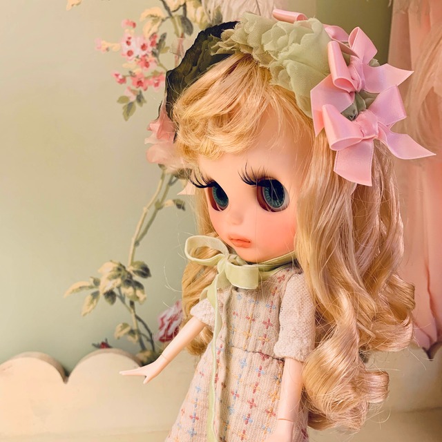 グリーンとピンクのヘッドドレス(200145)