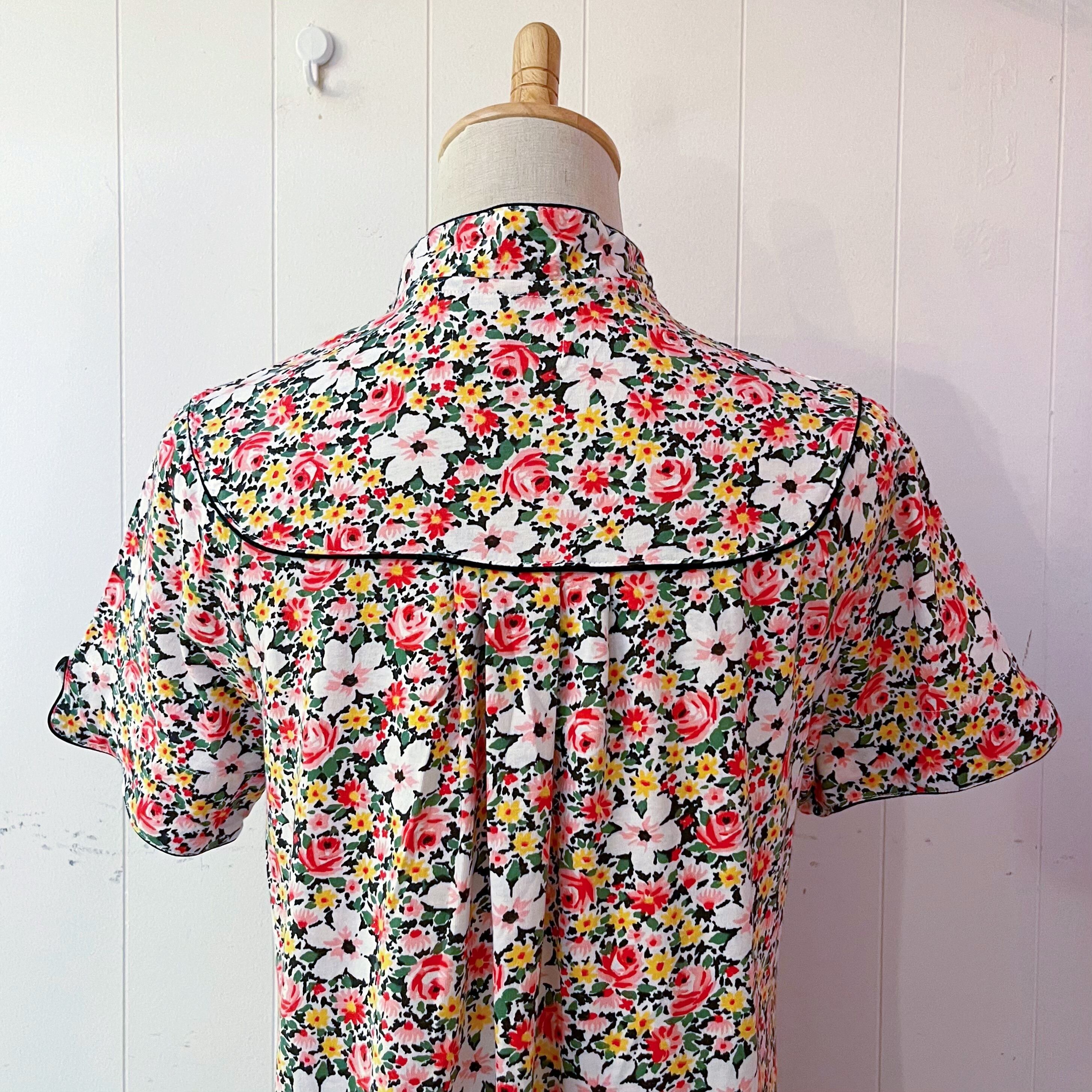 flower toggle button neglige one-piece
