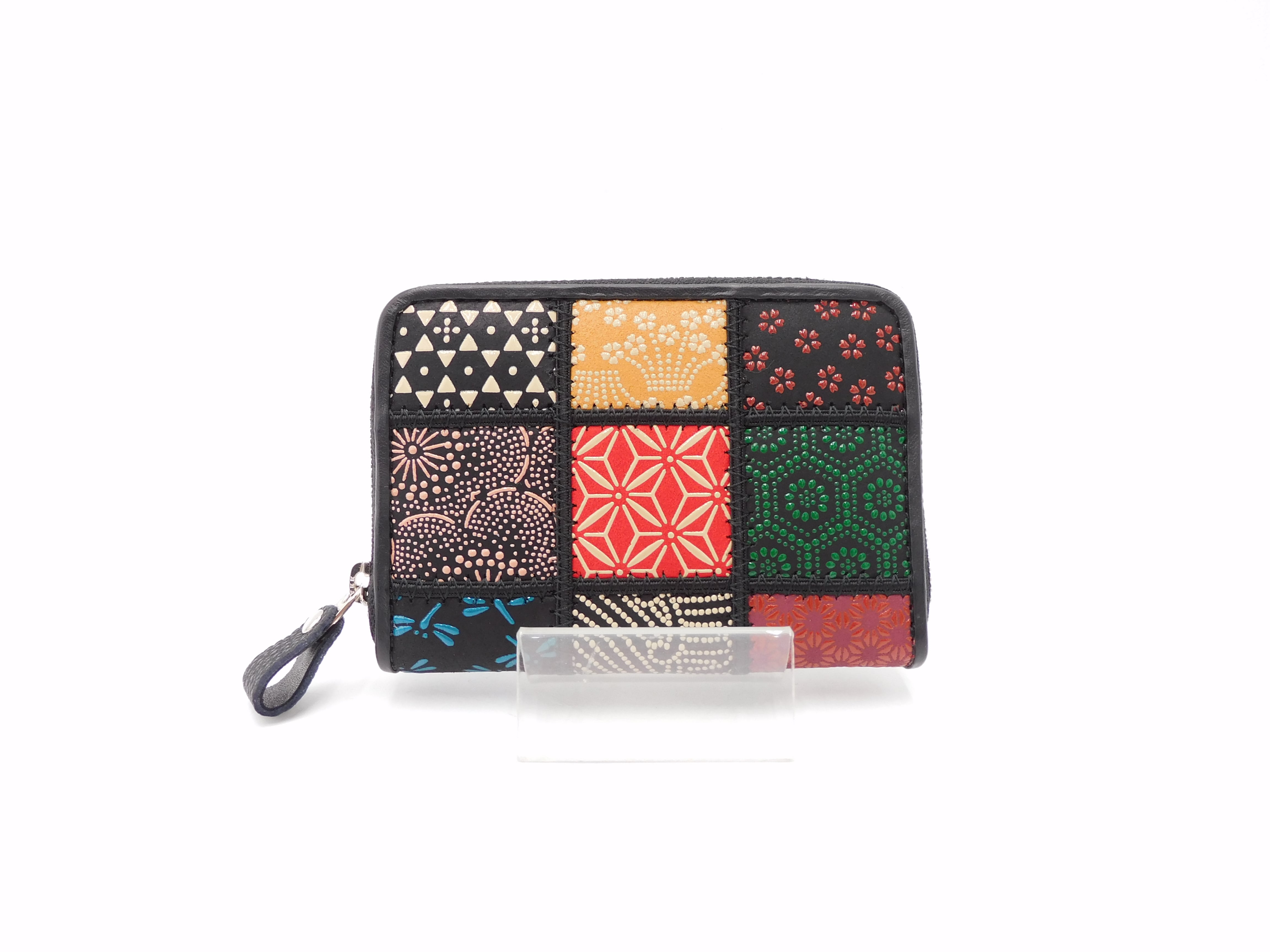 パッチワーク印傳 ファスナー小銭入 マルチカラー