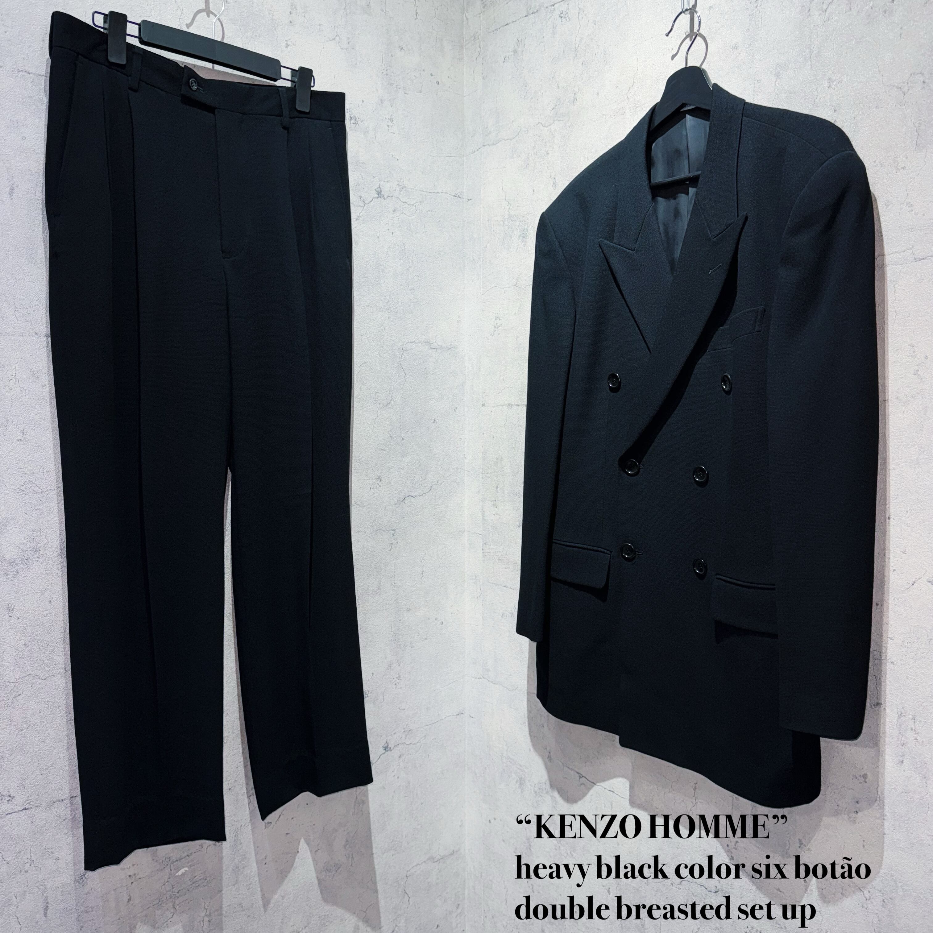 “KENZO HOMME”heavy black color six botão double breasted set up