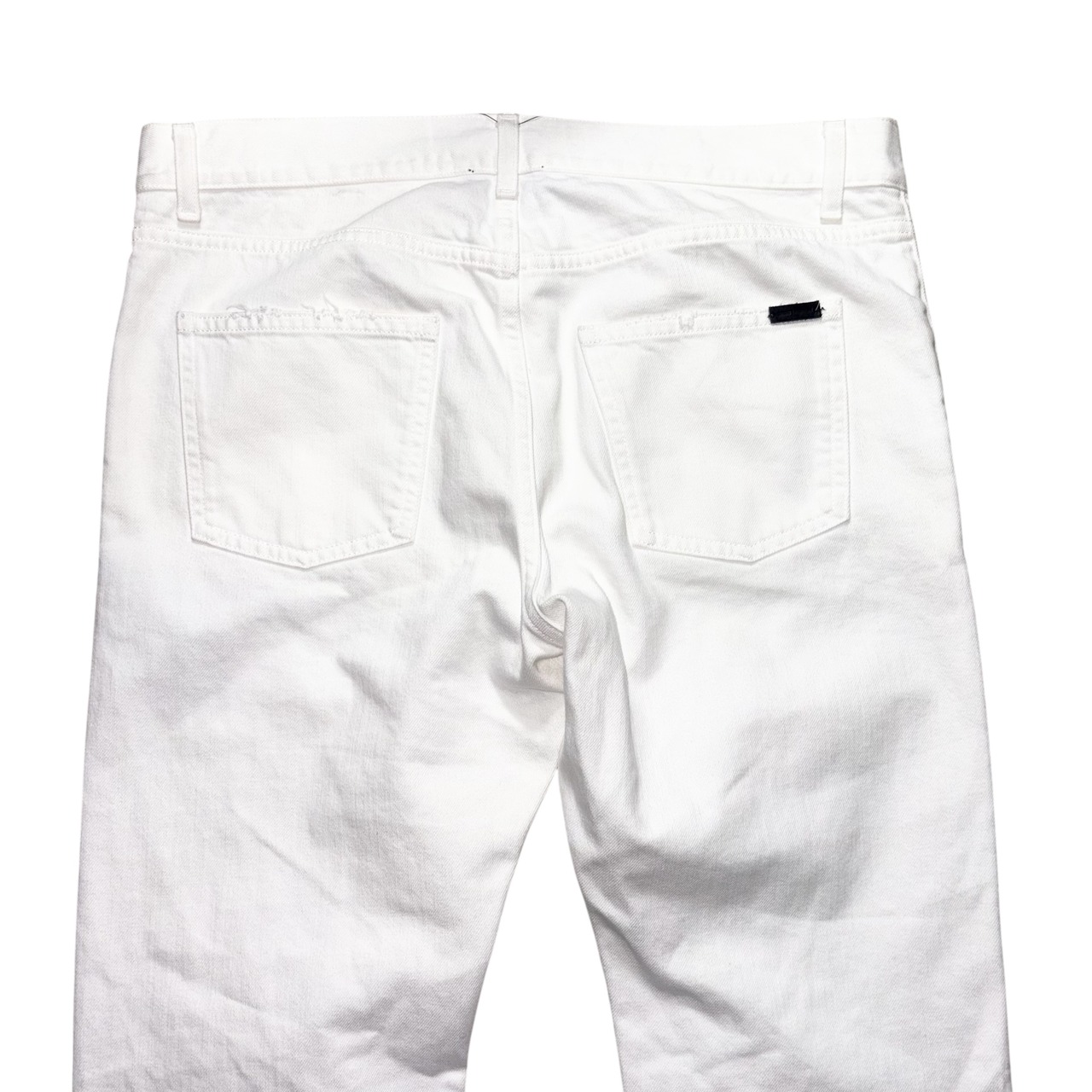 SAINT LAURENT PARIS white denim skinny pants