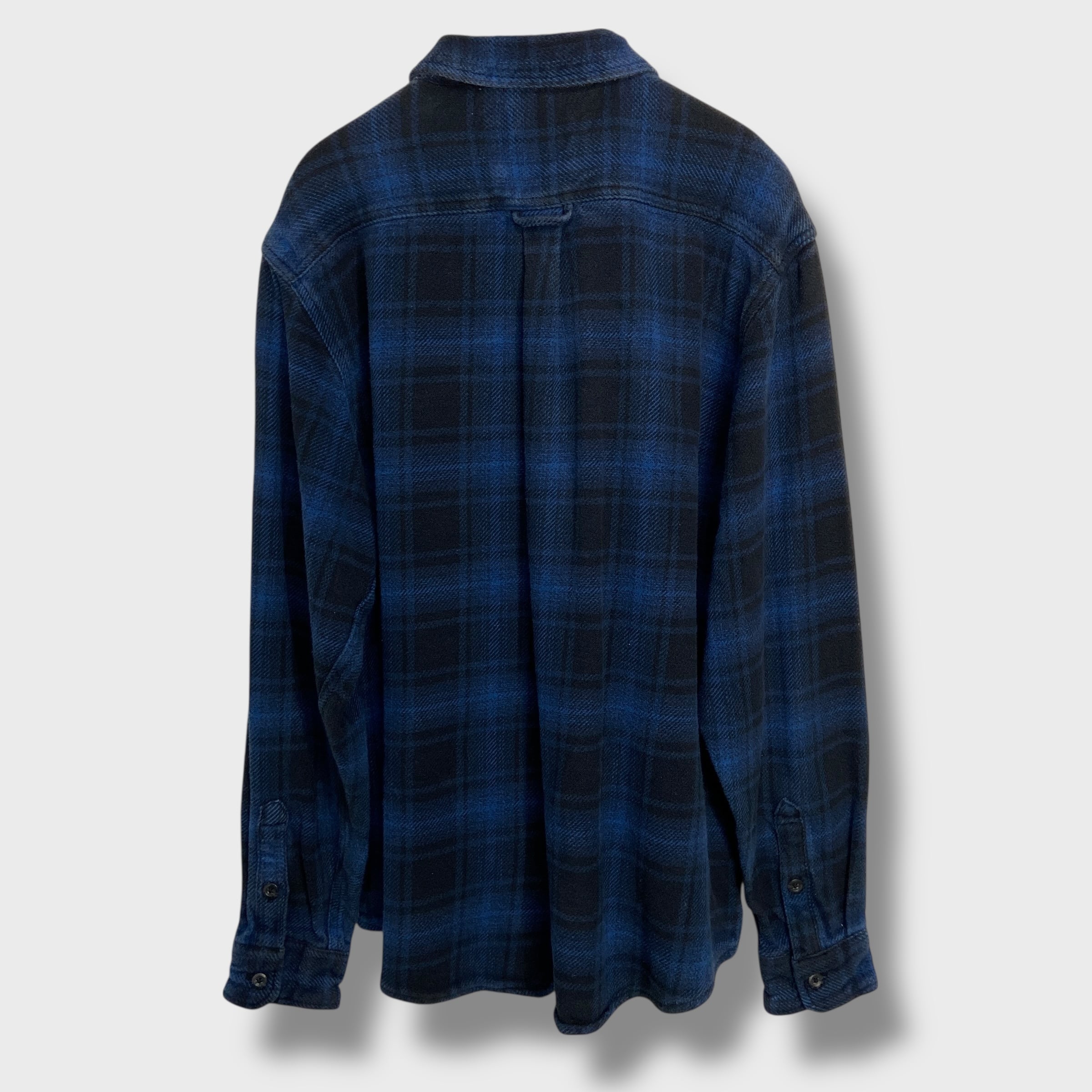 ORVIS オービス ヘビーネルシャツ サイドポケット付き XL 紺 黒 | 古着