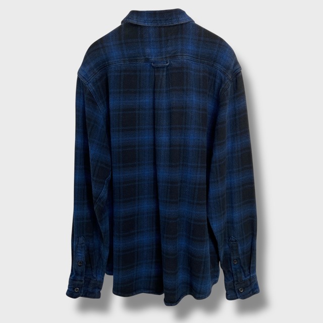 ORVIS オービス　ヘビーネルシャツ　サイドポケット付き　XL 紺　黒