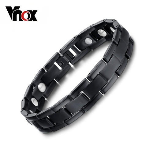 【送料無料】 メンズ ブレスレット バングル チタン ブラック 磁石 マグネティック 健康 ケア 40001444