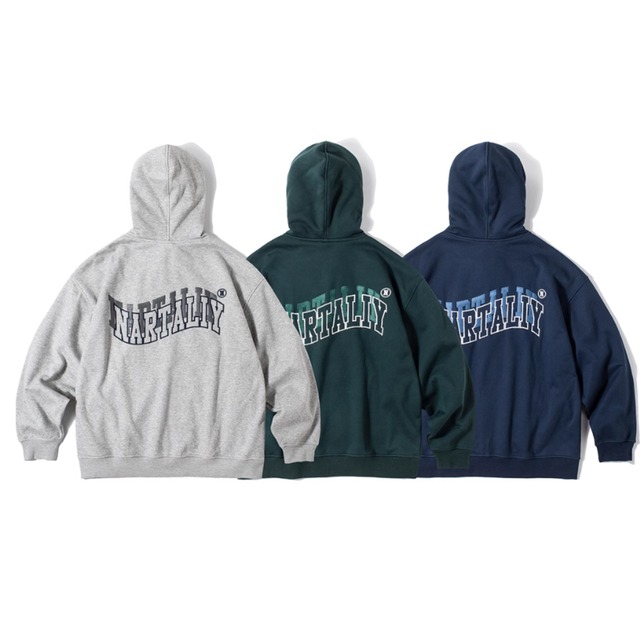 文字刺繍フード付きパーカー 3color N00251