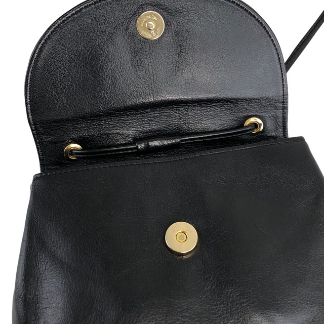 Yves Saint Laurent イヴ・サンローラン ショルダーバッグ ブラック YSL型押し レザー vintage ヴィンテージ オールド 4nth3u