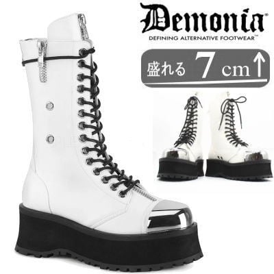 サイズ交換OK】Demonia（デモニア）正規保証品 厚底 ブーツ 白 パンク ...