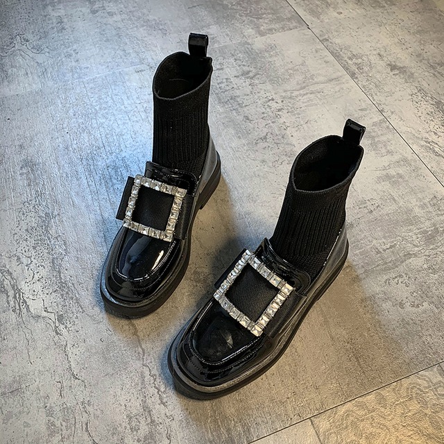 ソックス ブーツオータムレッドカジュアルストレッチ薄手 靴 シューズ エラスティック 伸縮 秋物 タイツ ストッキング フェイクシューズ1113003139