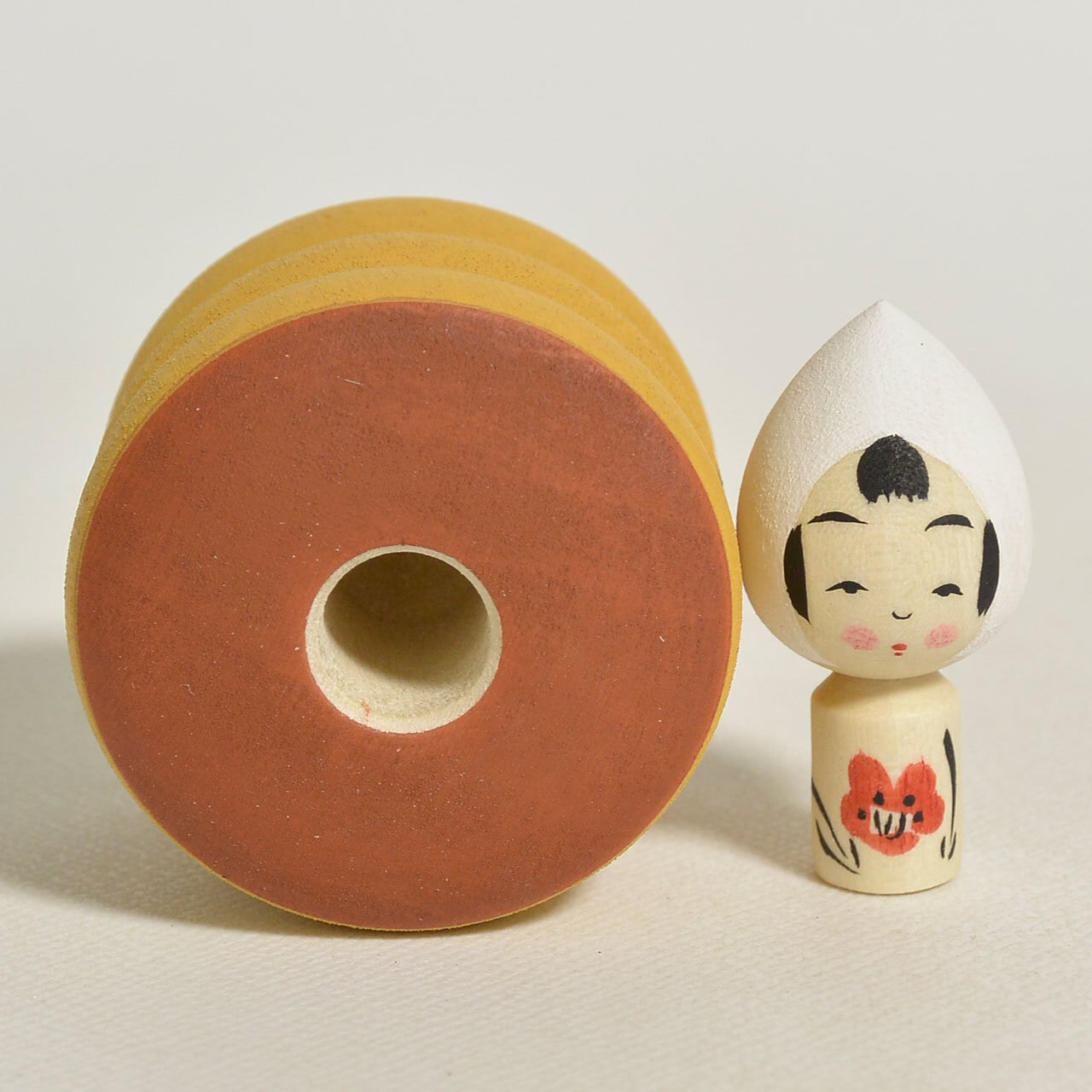 パンケーキちゃんこけし 約1.5寸 約4.5cm 鈴木明 工人（作並系）#2360