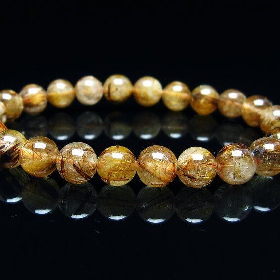 キャッツアイルチルクォーツ ブレスレット 8mm ルチルクォーツ ブレス 一点物 メール便可 [M便 1/10] 111-45808