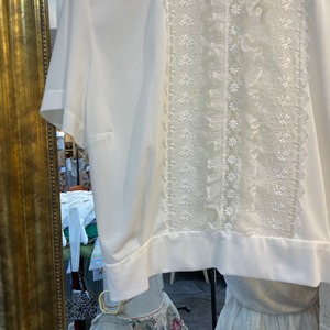 VINTAGE 50's nylon sheer lace blouse