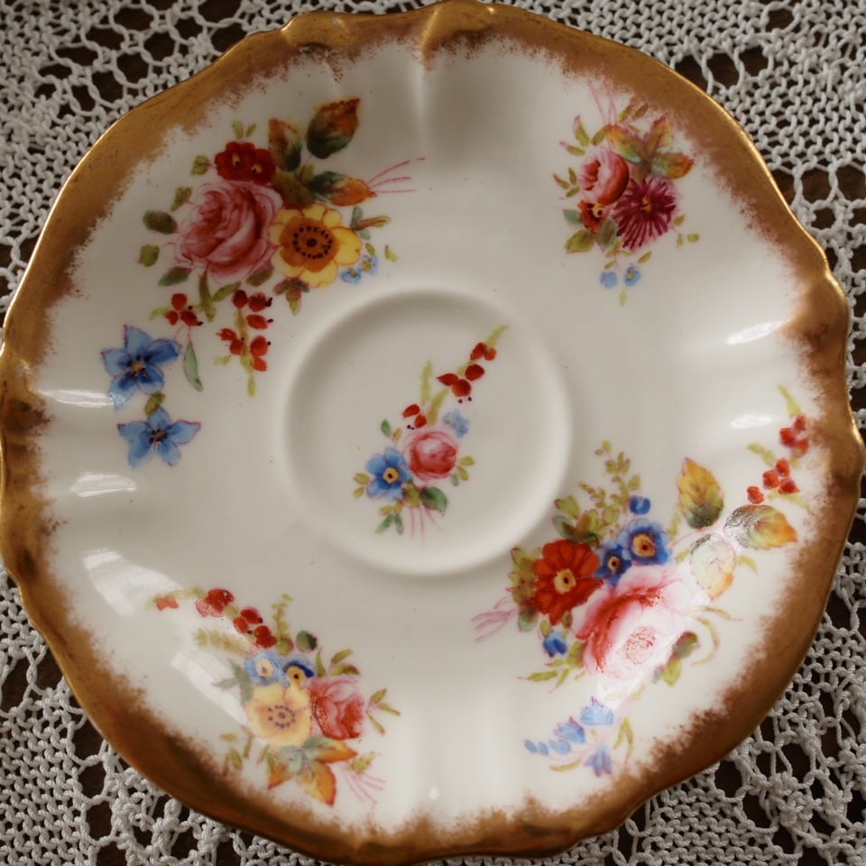 美品 英国Hammersley ハマースレイ ドレスデンスプレイ 手描きフラワー