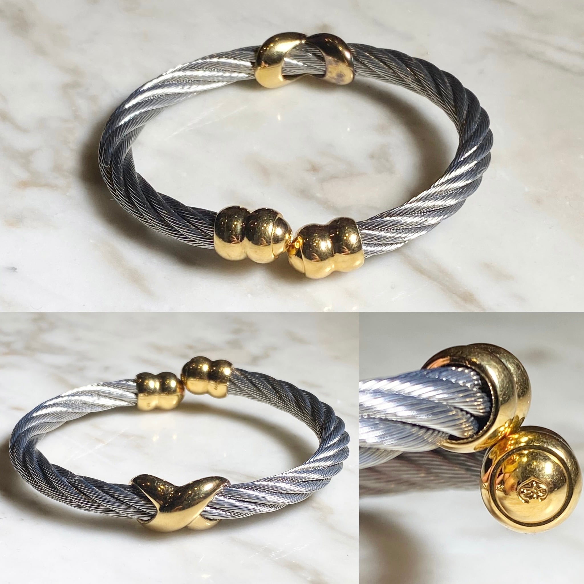 PHILLIP CHARRIOL metal wire bangle | NOIR ONLINE