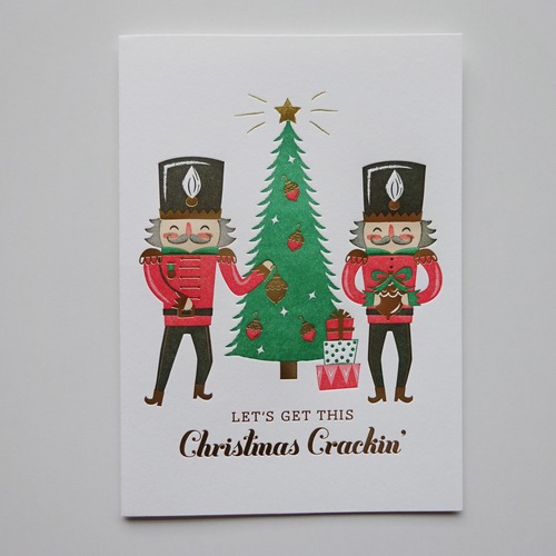 アメリカ製 elum レタープレス クリスマスグリーティングカード EH416 Christmas Cracking