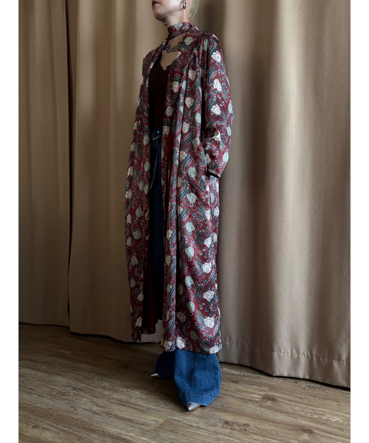 paisley pattern retro long gown-4855-8