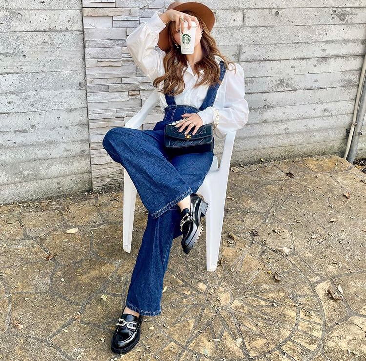 ホワイト サロペット ストレートレッグ ADAM ET ROPÉ FEMME(アダム エ ロペ ファム) / 【WEB限定】バイ